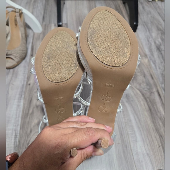 Jessica Simpson Jaeya Sandal Women Silver Rhinestones Sz 8 - Picture 15 of 15